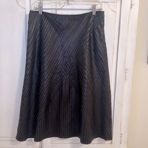 Lafayette 148 New York leather striped skirt